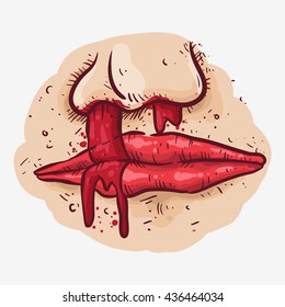 bloody nose or nose bleed