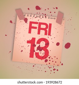 Bloody Note Paper Friday 13th Vector