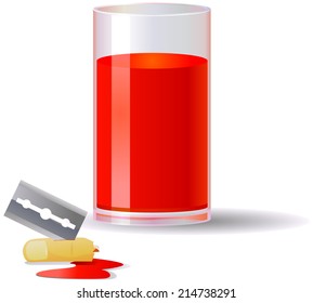Bloody red drink vector