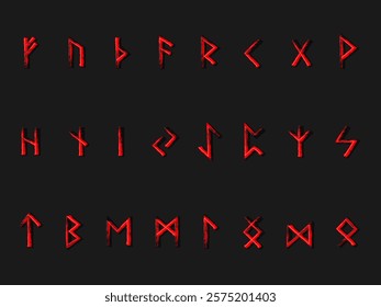 Bloody Scandinavian runes on a black background