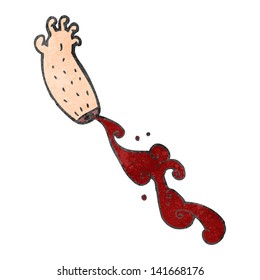 bloody severed arm retro cartoon