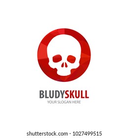 Bloody skull logo for business company. Simple Bloody skull logotype idea design. Corporate identity concept. Creative Bloody skull icon from accessories collection.