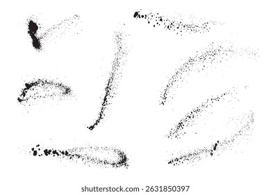 Bloody splatter set of grunge texture black blood vector paint isolated background