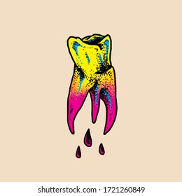Bloody teeth Vector Design art illustration