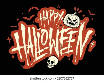 Bloody Text Of Happy Halloween