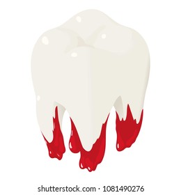 Bloody tooth icon. Isometric of bloody tooth vector icon for web design isolated on white background
