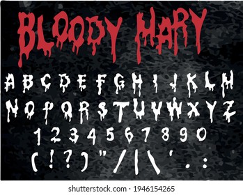 Bloody vector alphabet - horror english alphabet