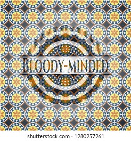 Bloody-minded arabesque emblem background. arabic decoration.