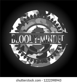 Bloody-minded grey camouflaged emblem
