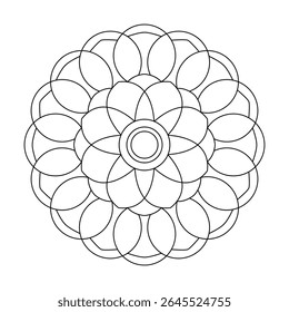 Bloom art of nature mandala coloring book page
