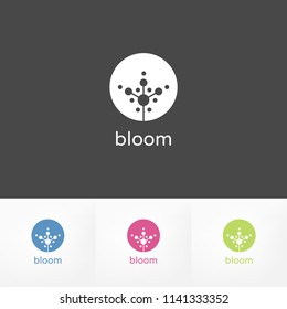 Bloom Emblem. Simple Elegant Circle Logo For Branding Identity. Vector Image.