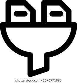 Filtrar de la floración, Filtrar, icono del contorno del embudo
