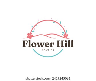Bloom Flower Hill Logo Design Template