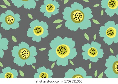 bloom flower seamless and grey background