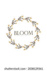 Bloom - greeting card template design. Vector illustration. 