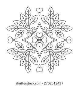 Bloom harmony circle mandala coloring book page