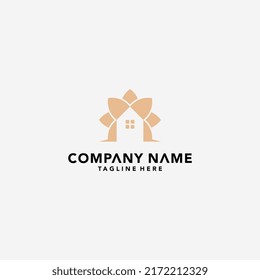 bloom house vector illustration isolated on white background