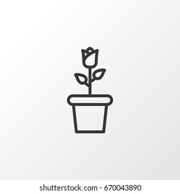 Bloom Icon Symbol. Premium Quality Isolated Floret Element In Trendy Style.