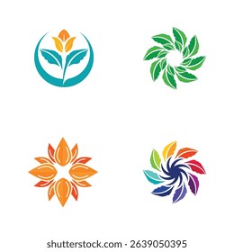 Bloom Inspired Vector Logo set for Natural Wellness Branding