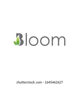 Bloom Lettering Typography Logo Design Vector Illustration