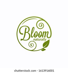 Bloom Logo. Round Linear Logo Of Bloom Sign On Whie Background