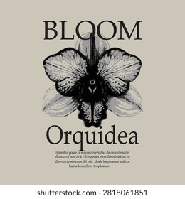  bloom new creative flower orchid design.orquidea Flower  artwork. bloom vector graphic t shirt design for cute girl, apparel, stickers, posters, background and others. 

