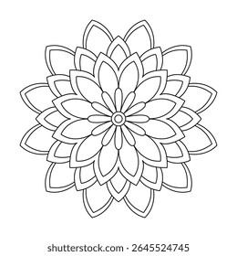 Bloom orbit center mandala coloring book page