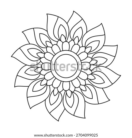 Bloom path symmetry mandala coloring book page