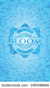 Bloom realistic light blue emblem. Mosaic background