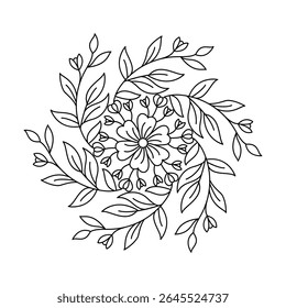 Bloom spread design mandala coloring book page