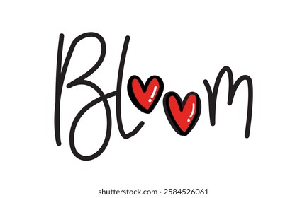 Bloom text Lettering Hand Draw