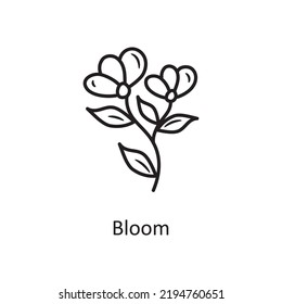 Bloom vector Outline Icon Design illustration. Nature Symbol on White background EPS 10 File