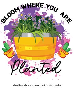 
bloom where you are planted T shirt Design Lover