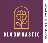 Bloombastic flower monoline logo style