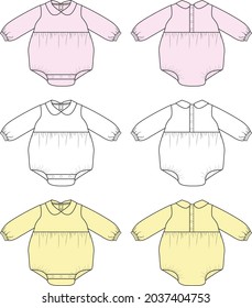 Bloomer romper fashion flat templates