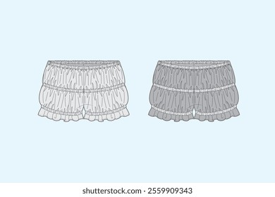 Bloomer shorts, also known simply as "bloomers," are a type of loose-fitting, knee-length or slightly longer undergarment, traditionally worn by women. 