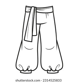 Bloomers outline for coloring on a white background