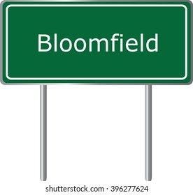 Bloomfield , Connecticut ,  road sign green vector illustration, road table, USA city