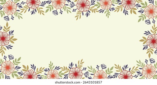 blooming abstract floral wall with tropical elegance.poster design for invitation scrapbook and card background

