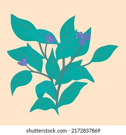 Blooming blue flower design illustration