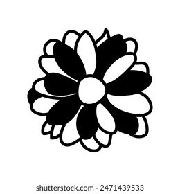 Blooming Blue Flower Glyph Icon, Vector illustration