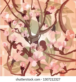 blooming branches of cherry
