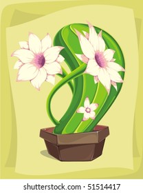 blooming cactus in a beautiful pot. File has multiple layers