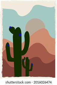 Cactus floreciente en el desierto