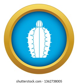 Blooming cactus icon blue vector isolated on white background for any design