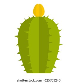 Blooming cactus icon. Flat illustration of blooming cactus vector icon isolated on white background