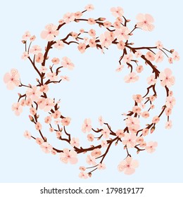 blooming cherry branch spring wreath