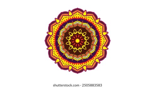 Blooming colorful luxury mandala. Easy Mandala Coloring Book Pages for Adults to Relax, Experiences Give Relief. Resizable Vector File