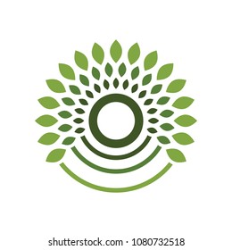 Blooming Cycles Green Symbol Logo Design