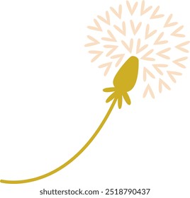 Blooming Dandelion Flower Vector Illustration